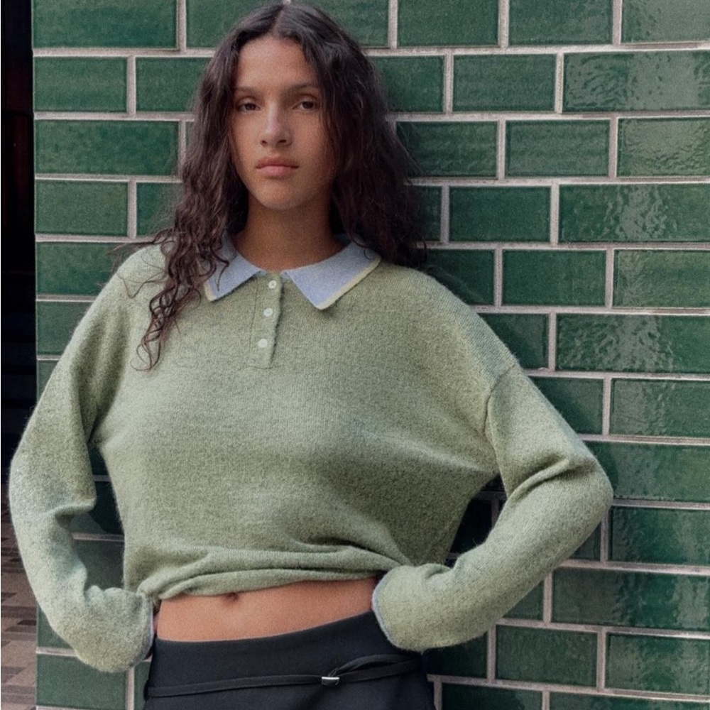 Zara Contrast Knit Polo